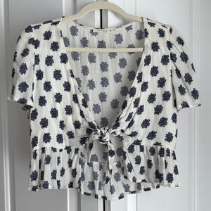 ILLA ILLA Floral Tie Front Blouse